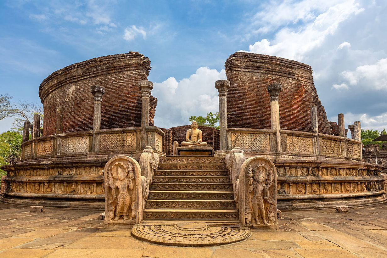 Ancient brick ruins of the sacred quadrangle at Polonnaruwa